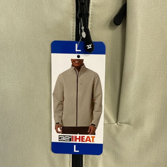NEW 32 Degrees Heat Men's L Beige Lightweight Full-Zip Windbreaker Jacket - Picture 7 of 9